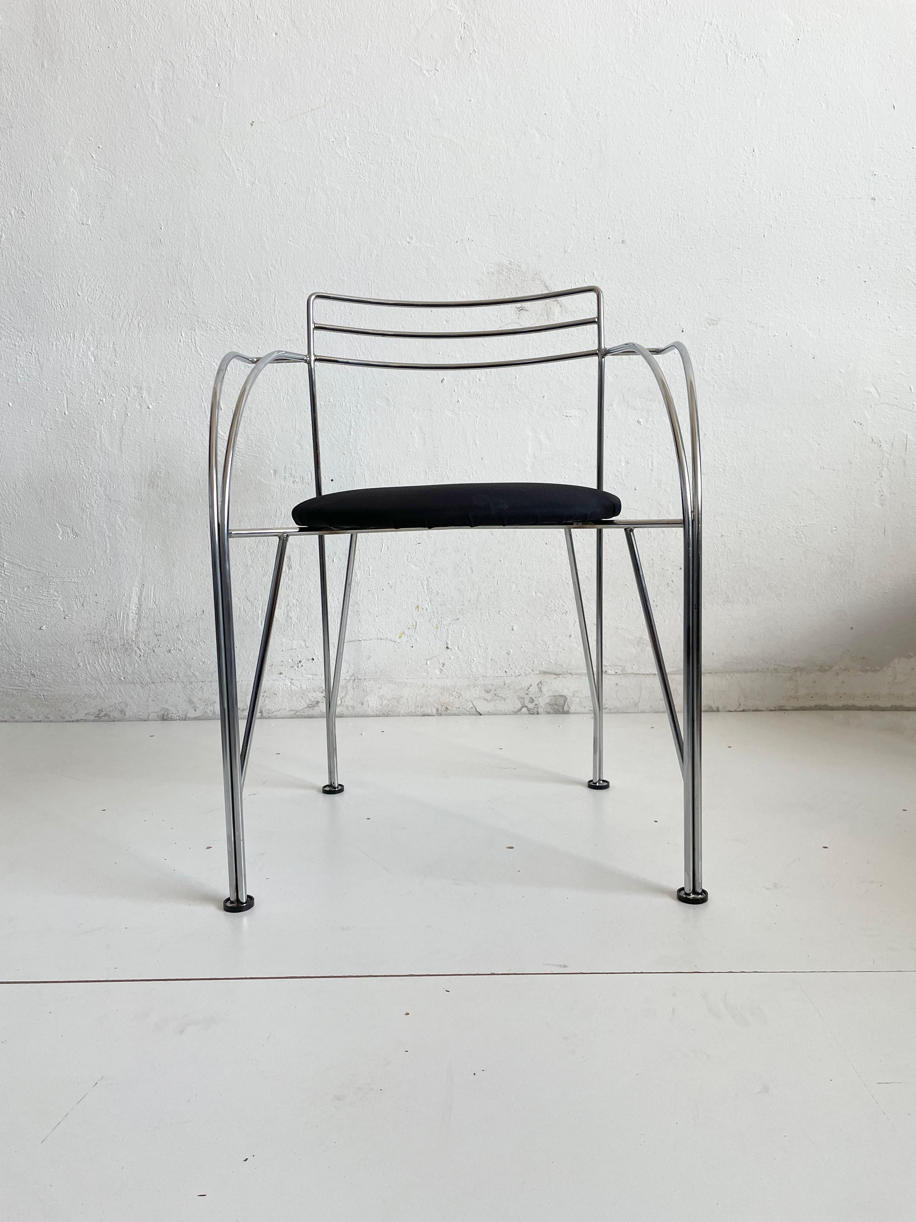 Post-Modern 1/6 Postmodern Minimalist French Chair 'Lune d'Argent' by Pascal Mourgue, 1980s