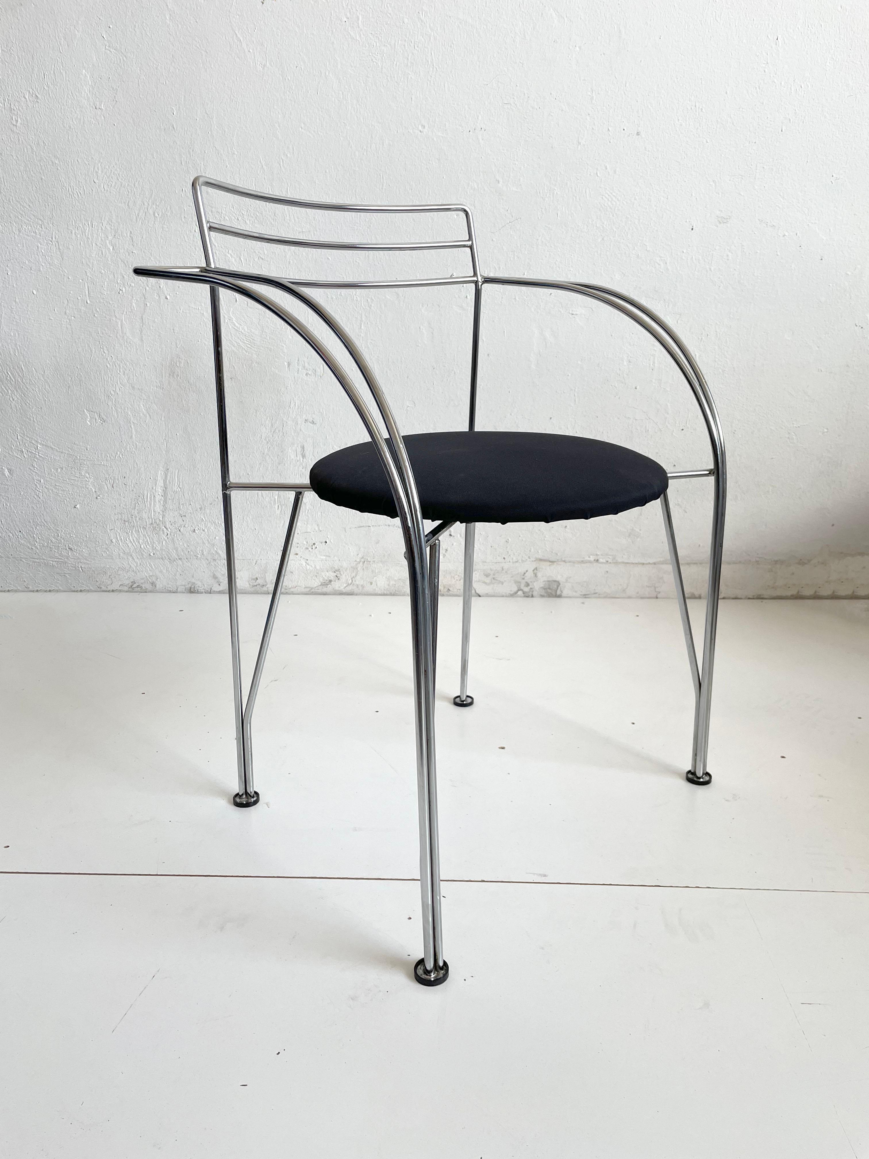 1/6 Postmodern Minimalist French Chair 'Lune d'Argent' by Pascal Mourgue, 1980s In Good Condition In Zagreb, HR