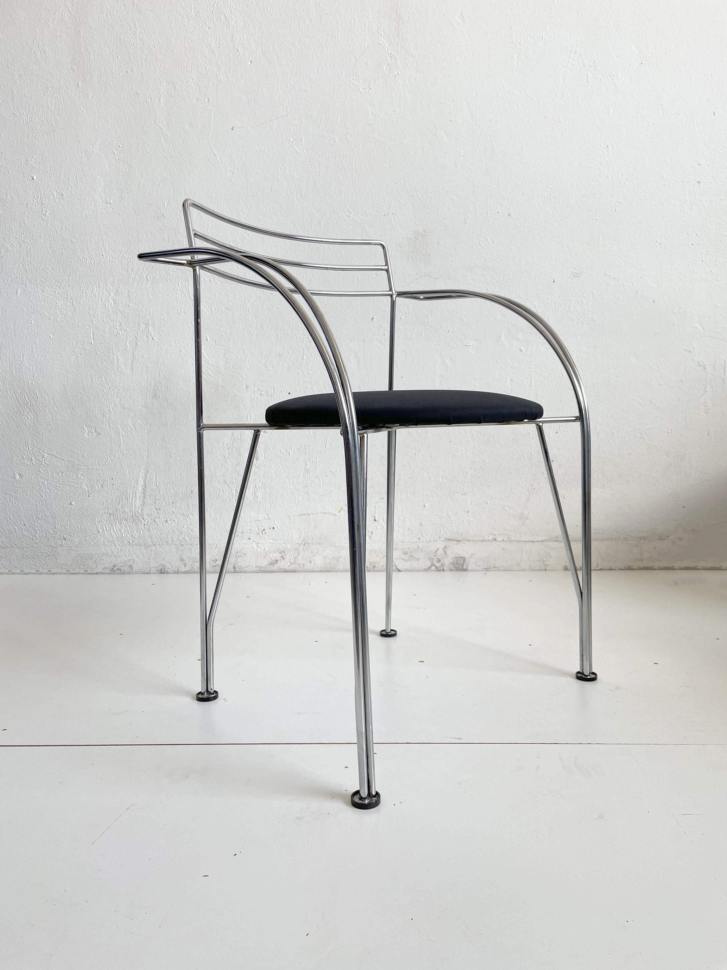 Late 20th Century 1/6 Postmodern Minimalist French Chair 'Lune d'Argent' by Pascal Mourgue, 1980s