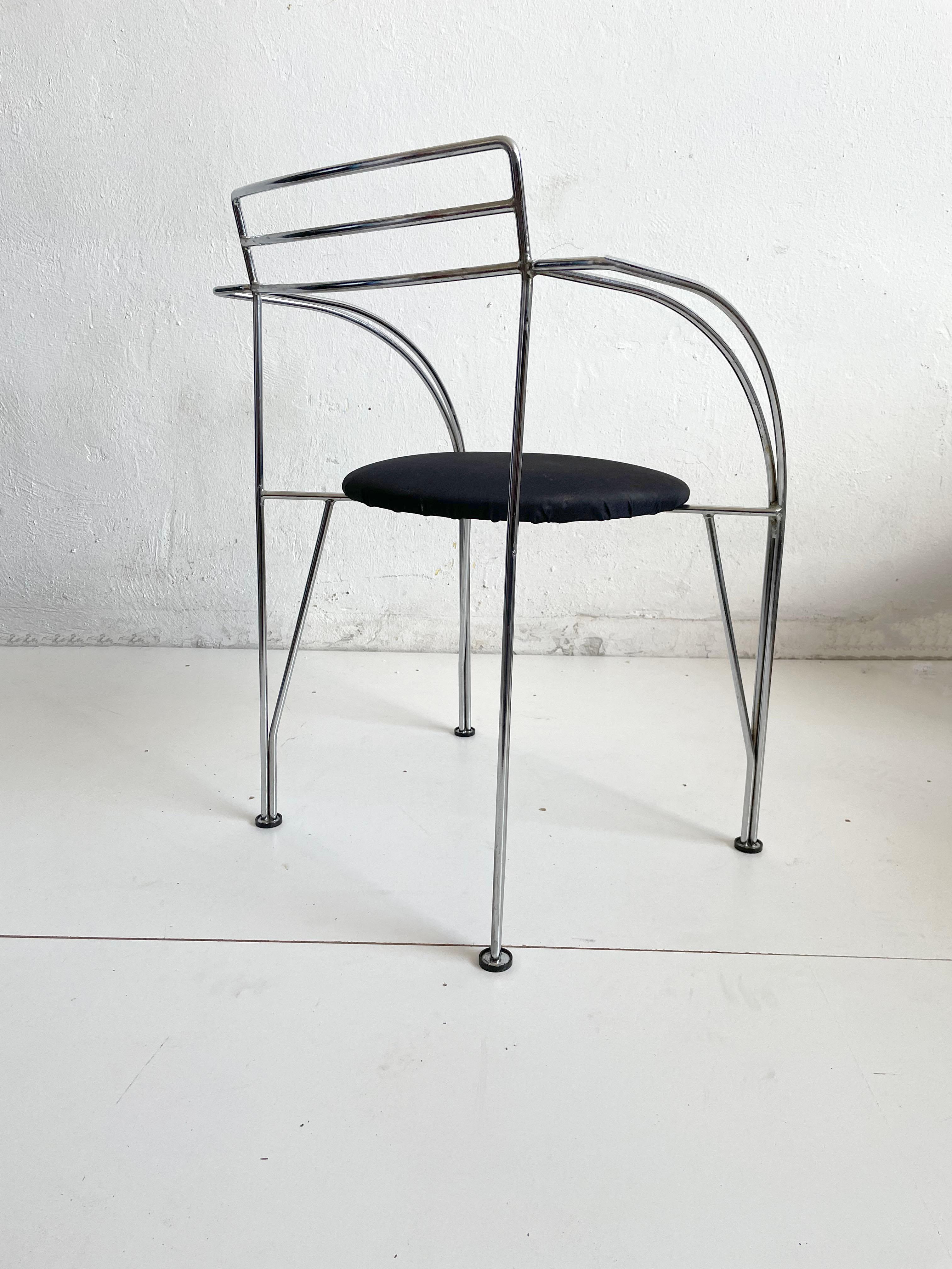 1/6 Postmodern Minimalist French Chair 'Lune d'Argent' by Pascal Mourgue, 1980s 1