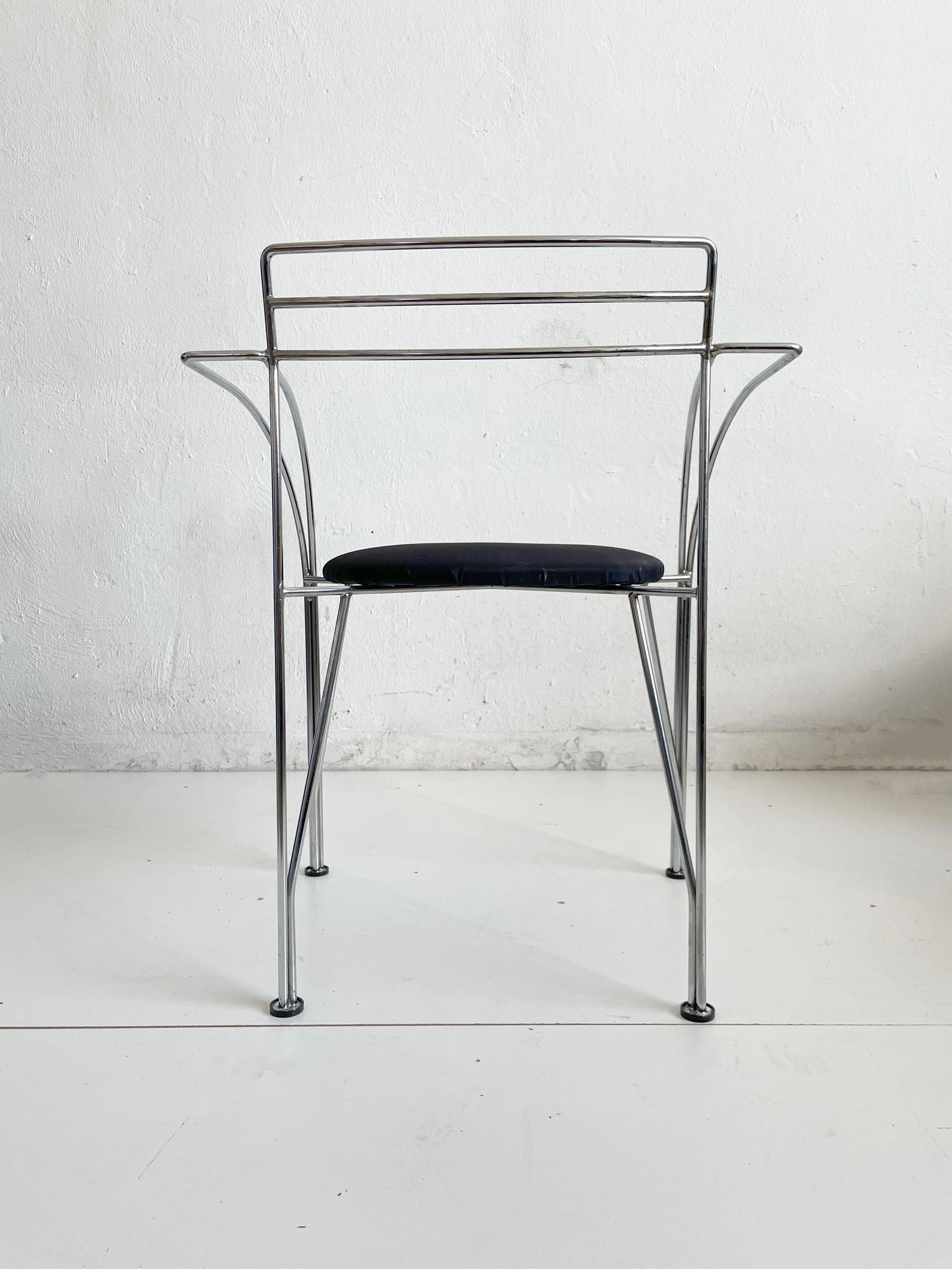 1/6 Postmodern Minimalist French Chair 'Lune d'Argent' by Pascal Mourgue, 1980s 2