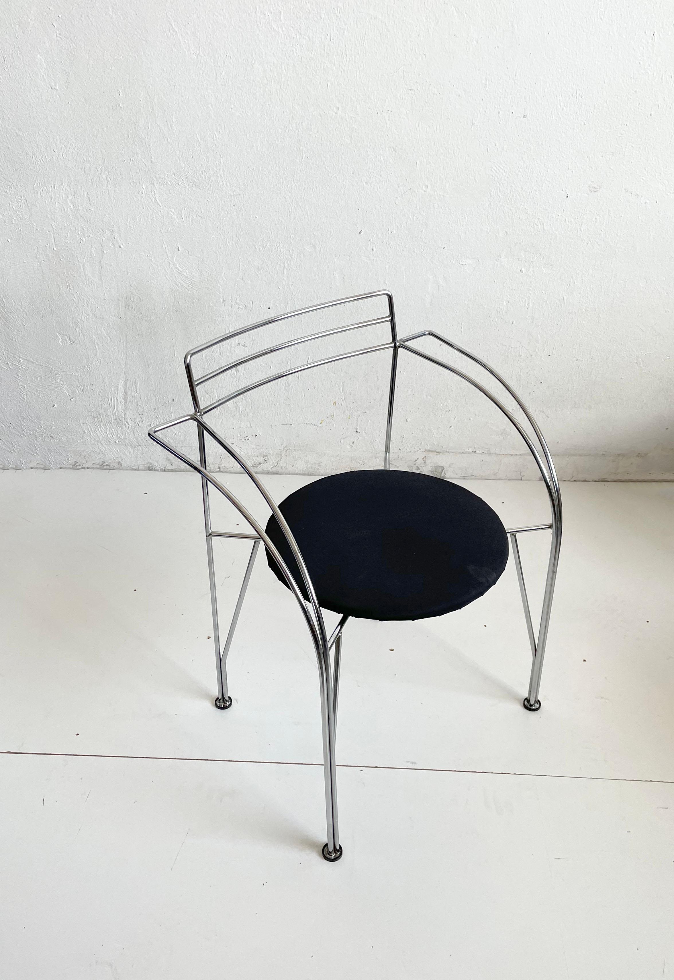 1/6 Postmodern Minimalist French Chair 'Lune d'Argent' by Pascal Mourgue, 1980s 3