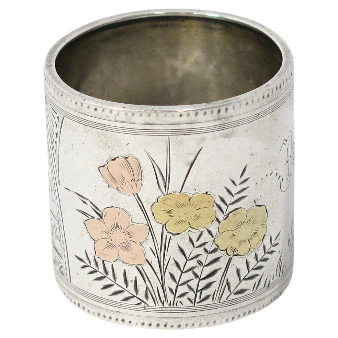 Silver plated Antique Napkin Rings, a Mixed Set of Seven, Various