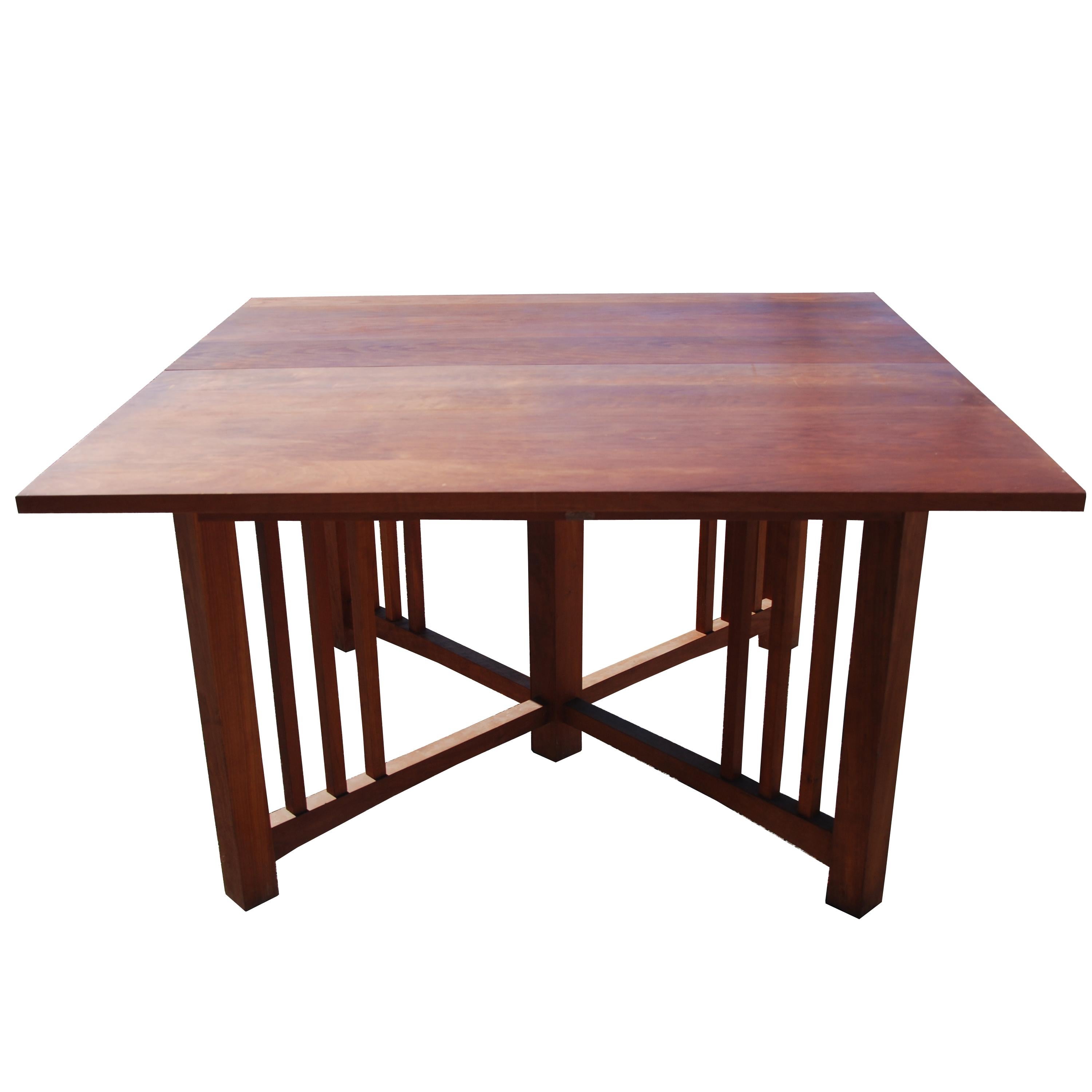 Extension Mission Arts and Crafts Trestle Table In Good Condition For Sale In Pasadena, TX