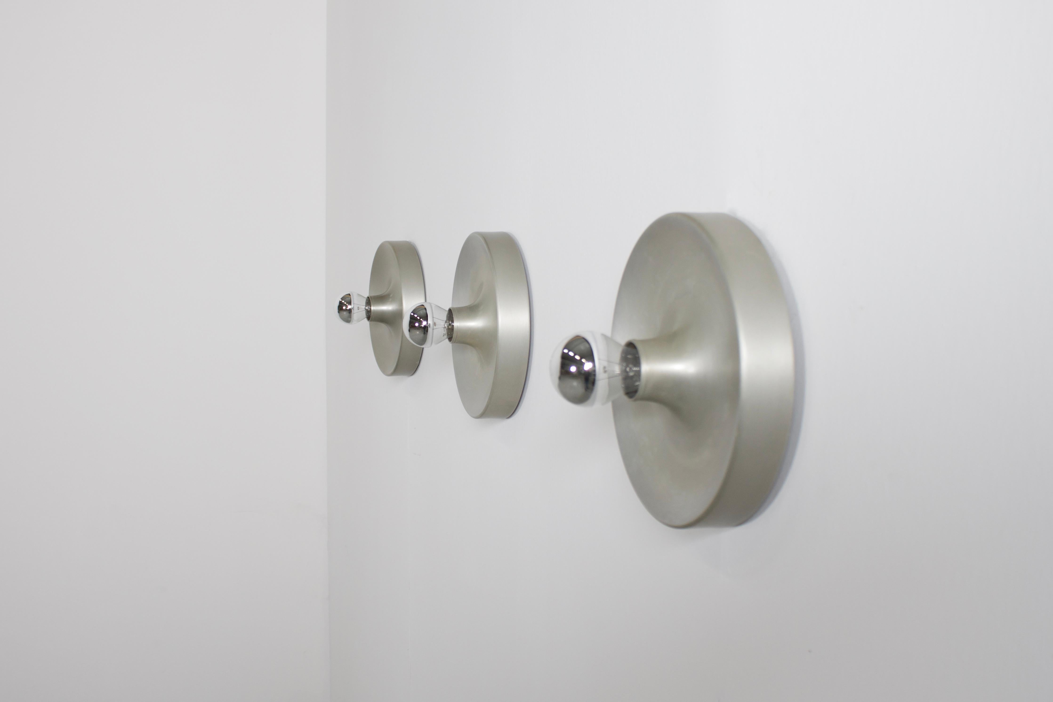Mid-Century Modern 1/8 Aluminum Sconces Used by Charlotte Perriand in Les Arcs, France, 1970s