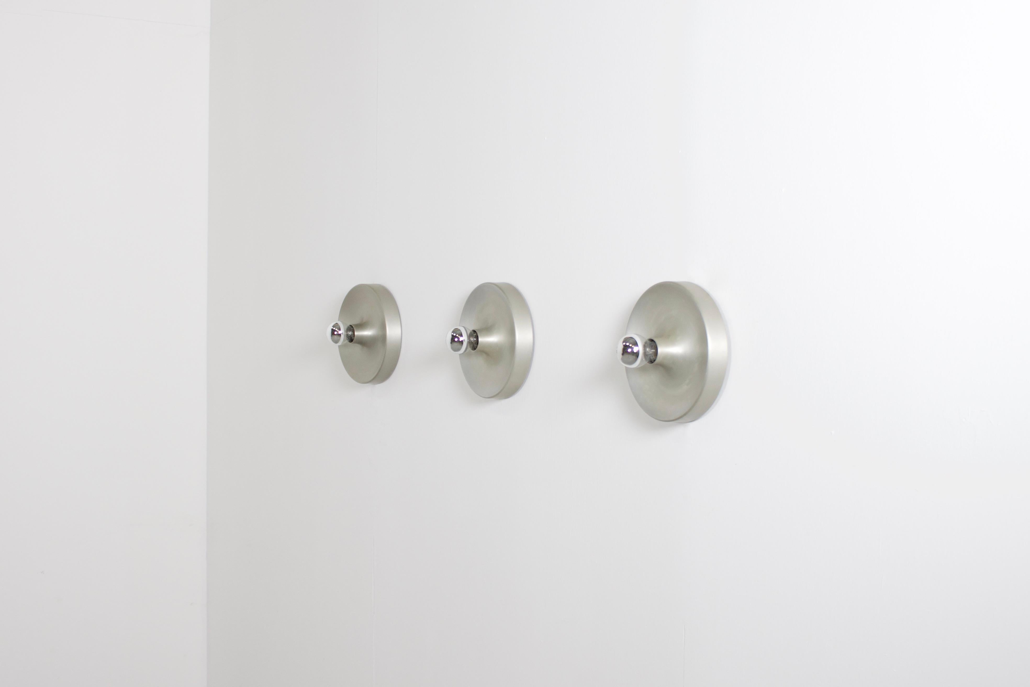 1/8 Aluminum Sconces Used by Charlotte Perriand in Les Arcs, France, 1970s In Good Condition In Echt, NL