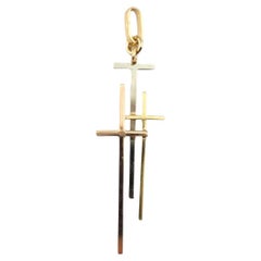 1 Colgante de oro tricolor de 8 quilates con tres cruces #20730
