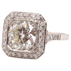 Retro 1, 85 carats diamond Art Deco style ring