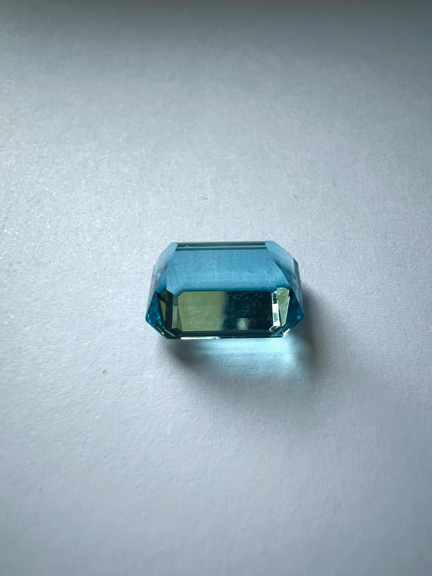1 Aquamarine Santa Maria fac. octagonal 15.2x11mm In New Condition For Sale In Idar-Oberstein, DE