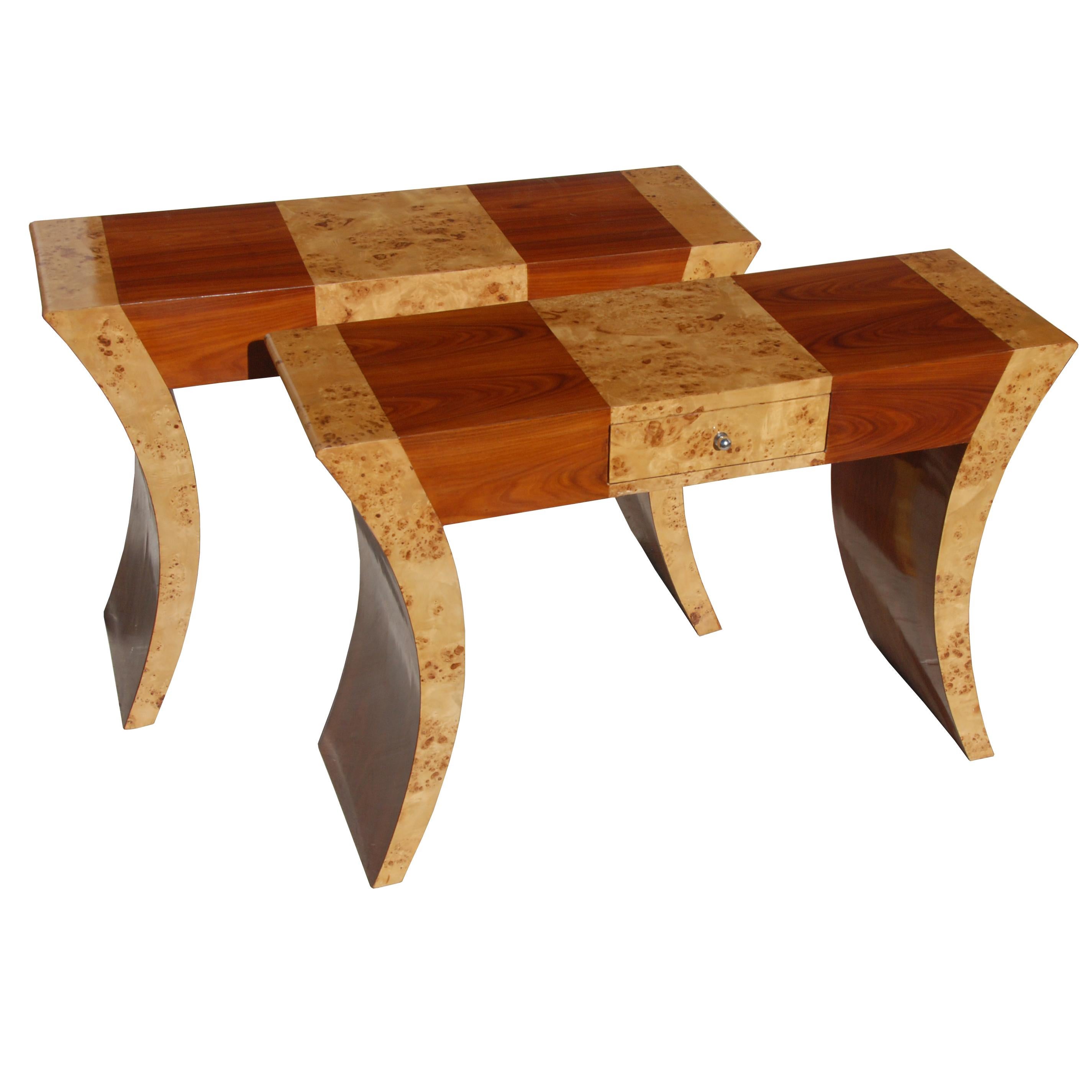 1 Art Deco Burl Console Credenza 1