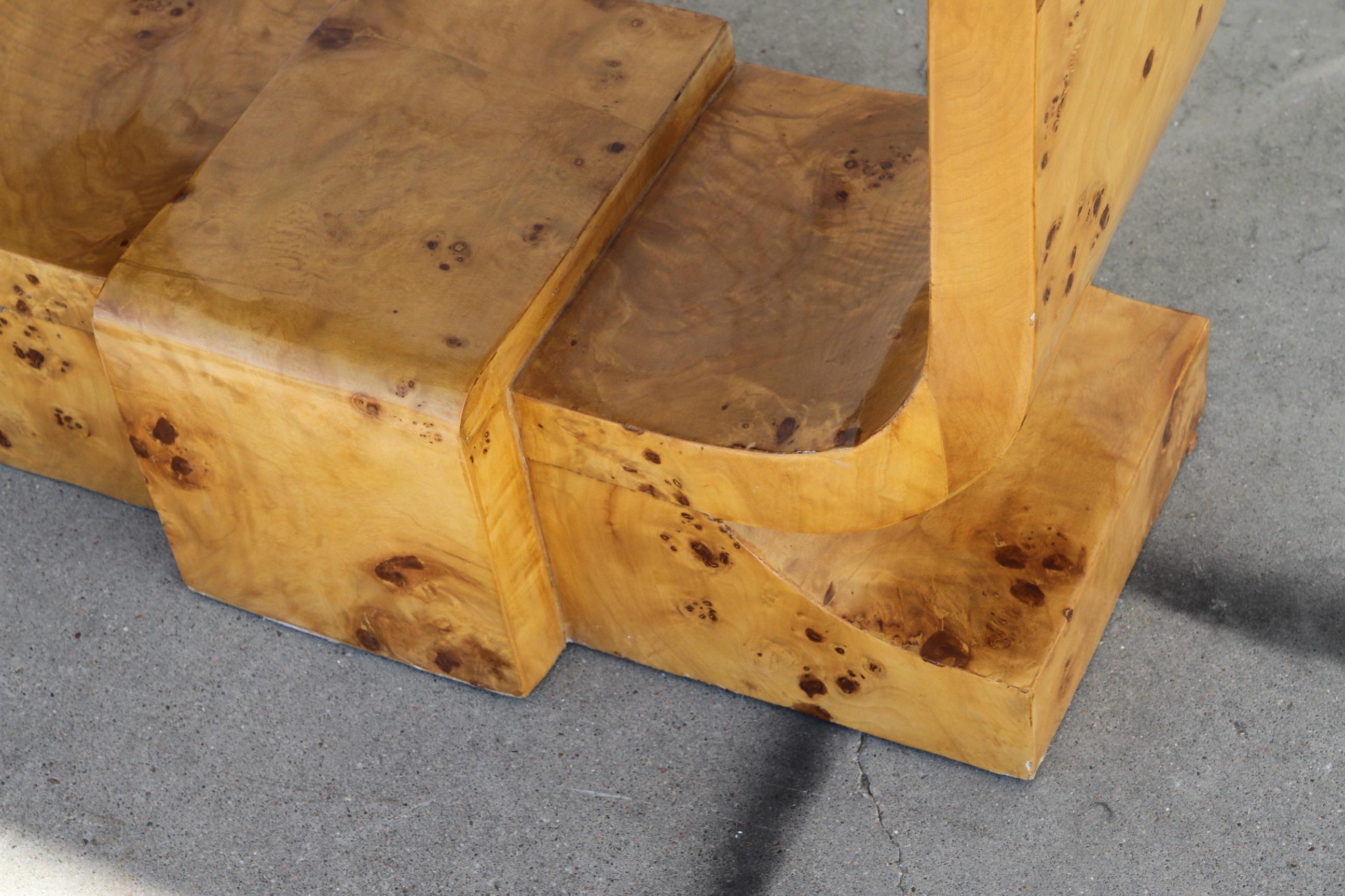 20th Century 1 Art Deco Burl Wood Sculptural Chest For Sale
