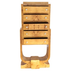 1 Art Deco Burl Wood Sculptural Chest