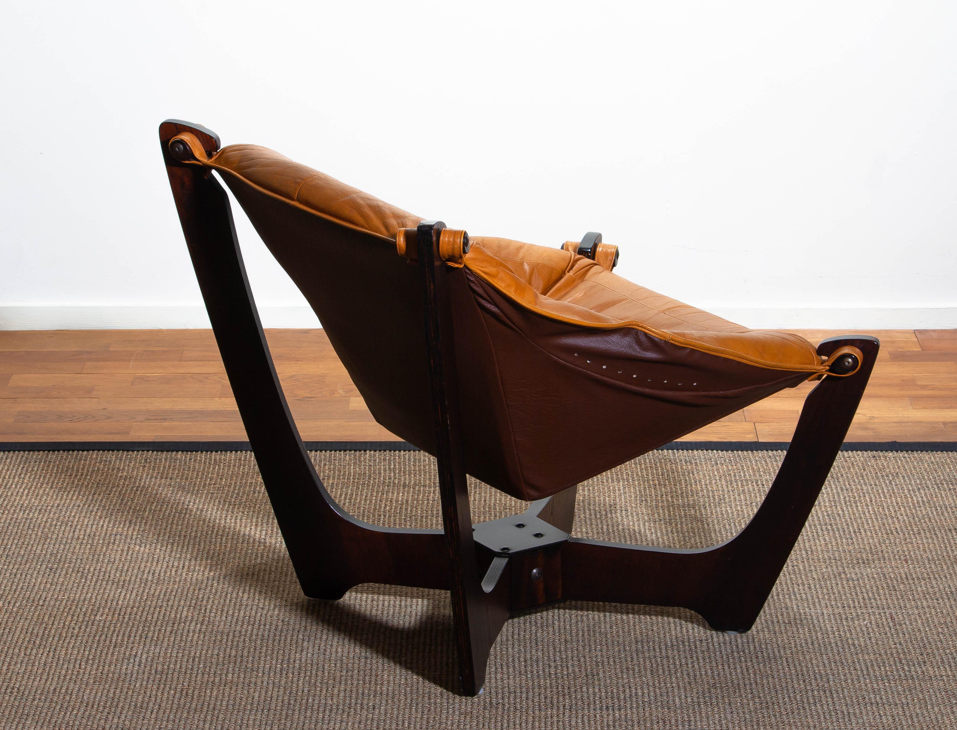 1 Camel/Cognac Leather Lounge Chair by Odd Knutsen for Hjellegjerde Møbler, 1970 2