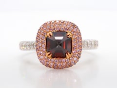 1 + Carart Fancy Red-Brown Diamond Engagement Ring, GIA Certified, 18K Gold.