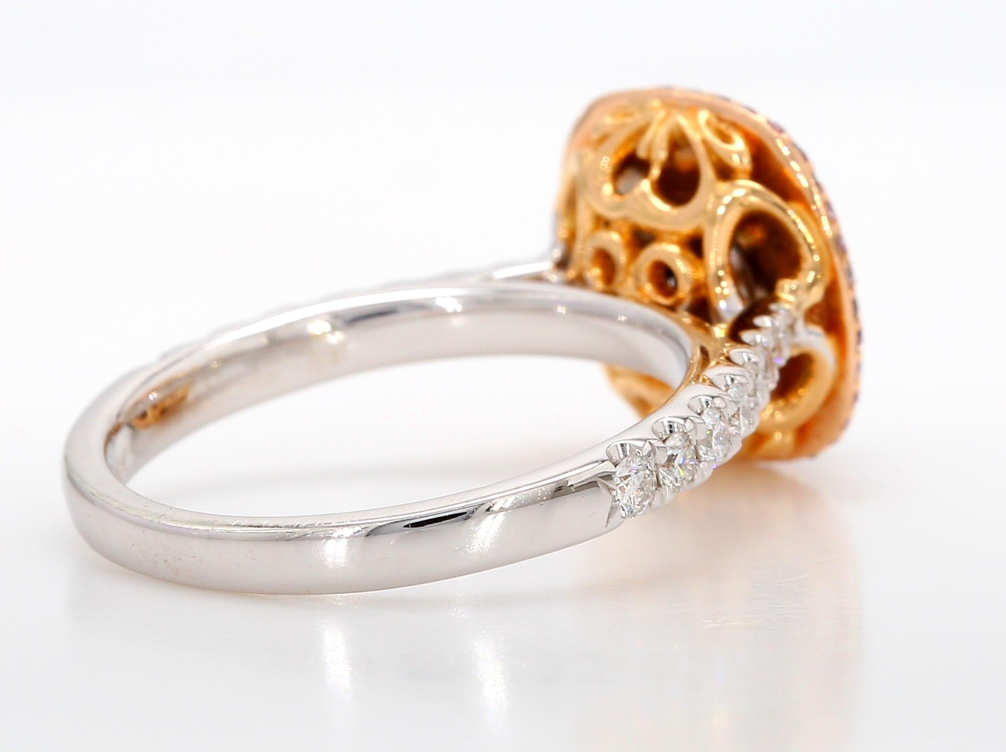 1 + Carart Fancy Rot-Braun Diamant Verlobungsring, GIA zertifiziert, 18K Gold. im Zustand „Neu“ im Angebot in New York, NY