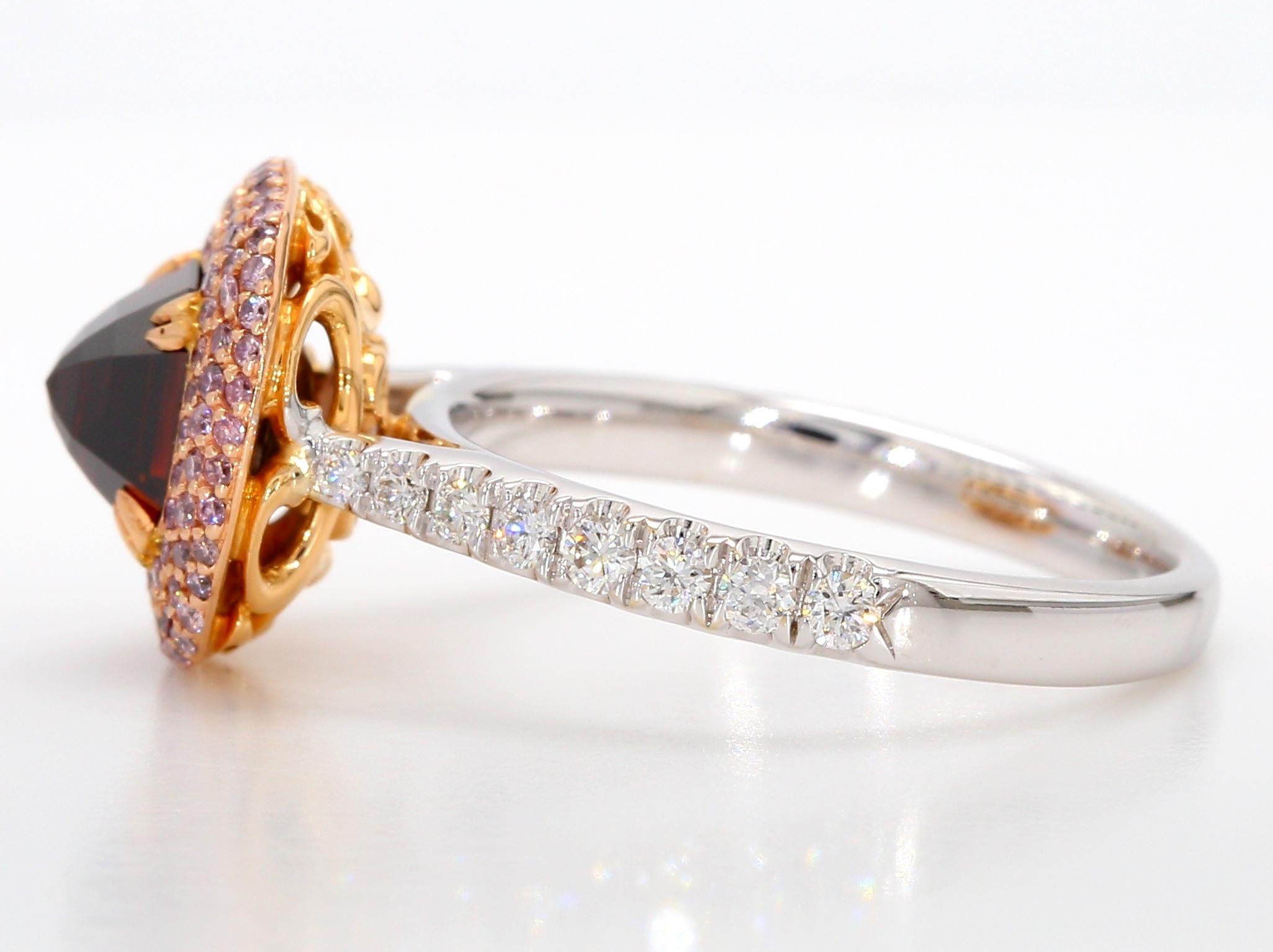 1 + Carart Fancy Rot-Braun Diamant Verlobungsring, GIA zertifiziert, 18K Gold. im Angebot 2