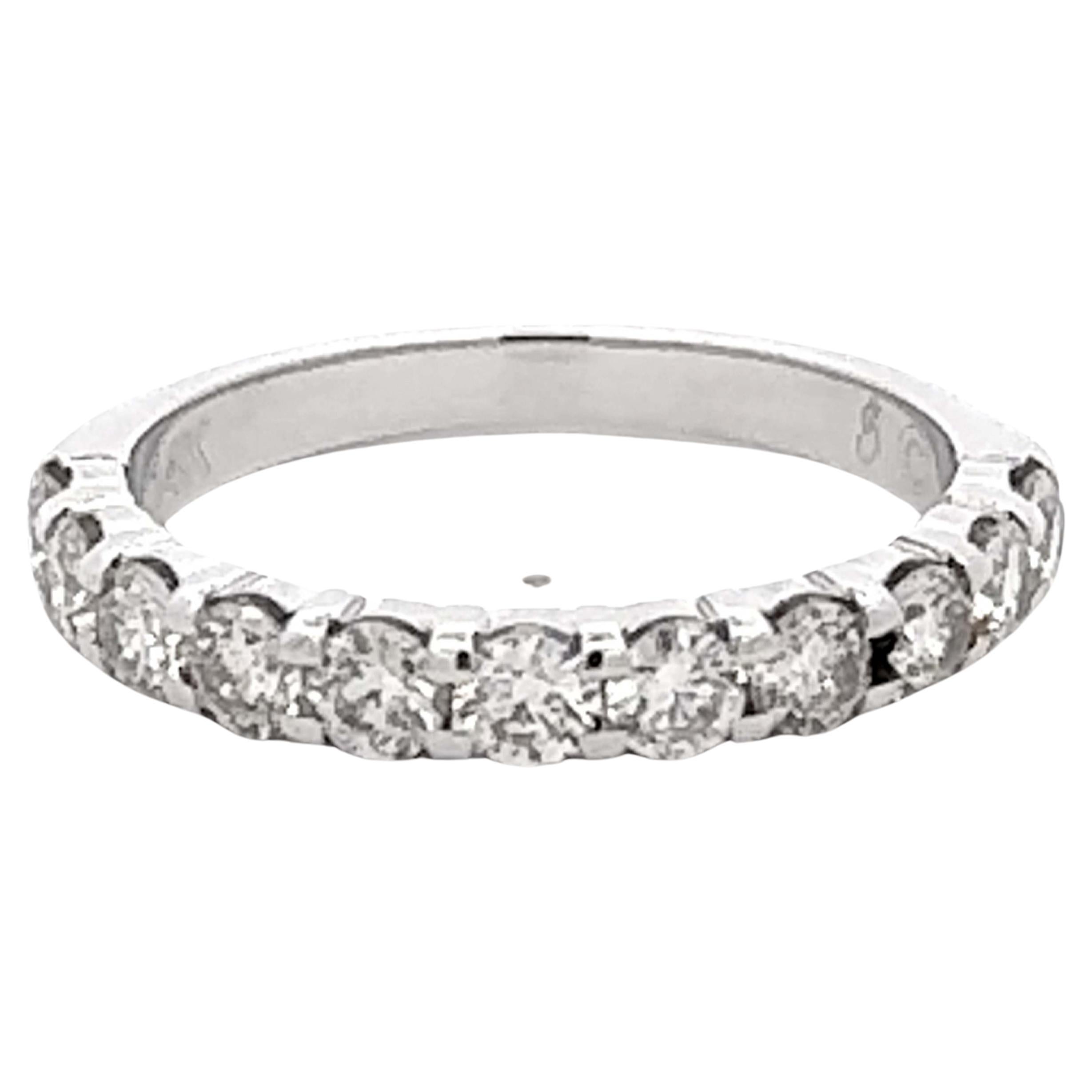 1 Carat 11 Brilliant Cut Diamond Band Ring 14k White Gold