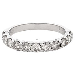 1 Carat 11 Brilliant Cut Diamond Band Ring 14k White Gold