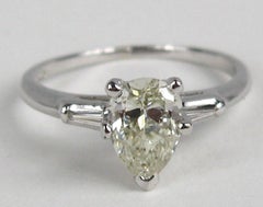 1 Carat 14 Karat White Gold Diamond Engagement Ring