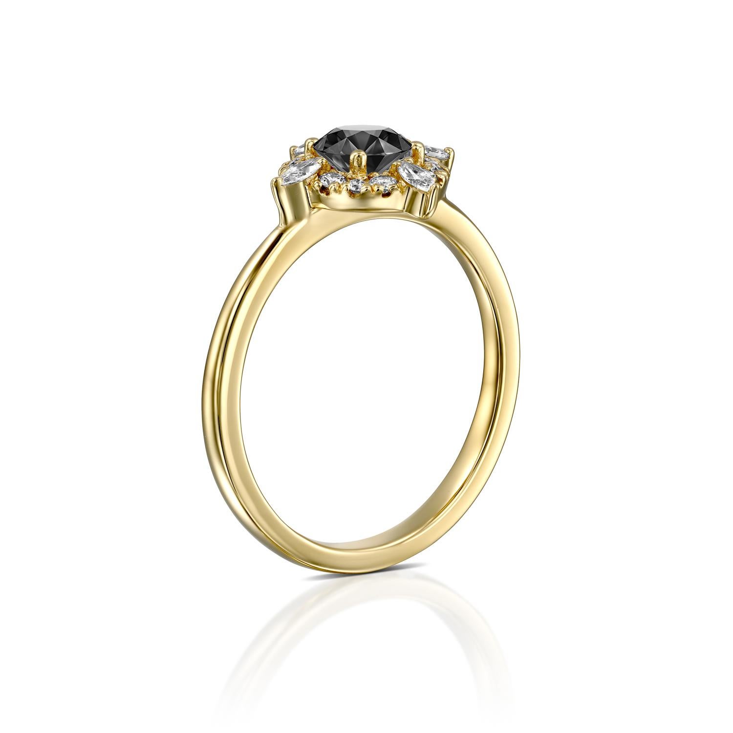 1 carat yellow gold diamond ring