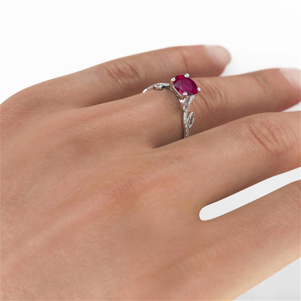 ruby flower engagement ring