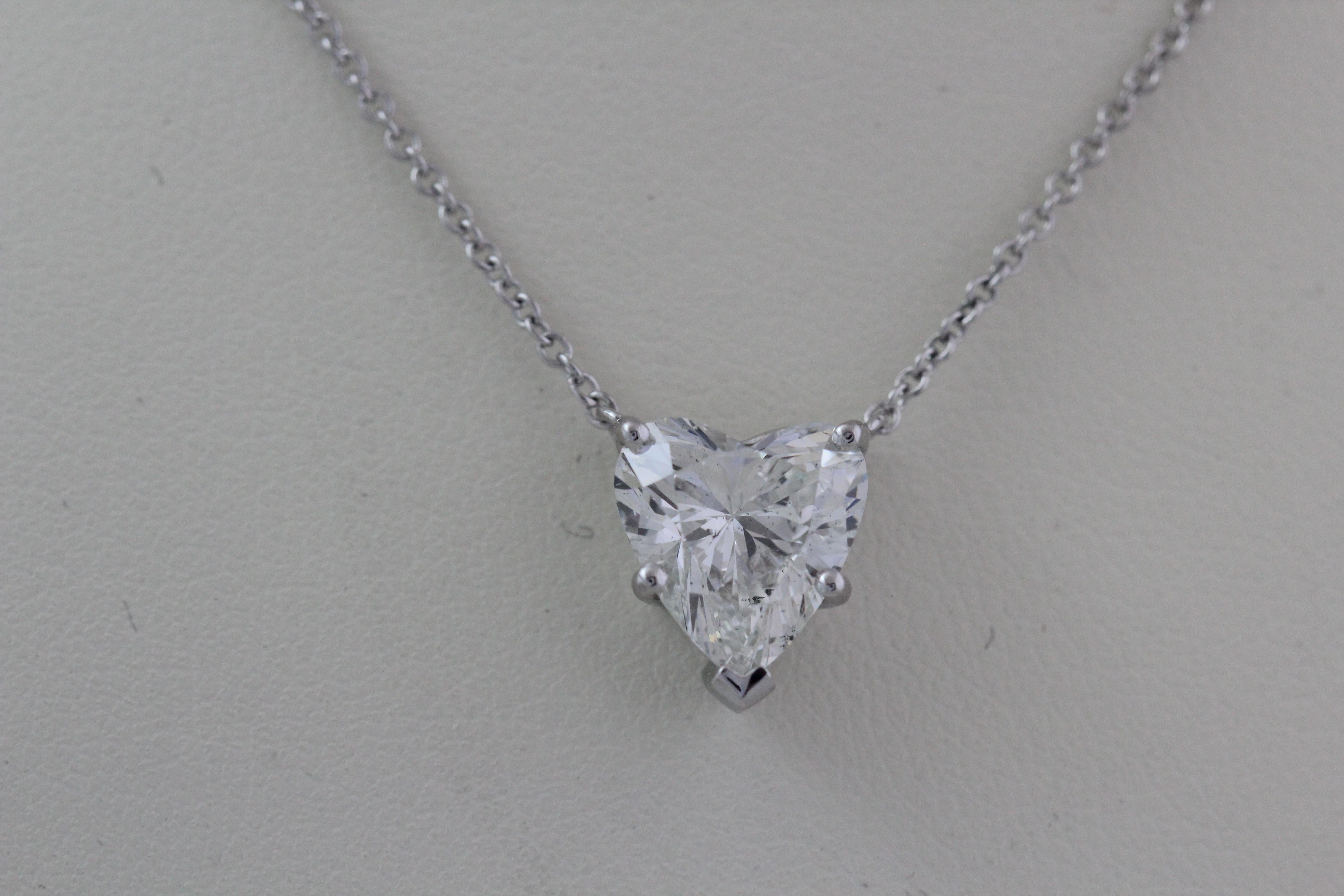 1 carat heart shaped diamond necklace