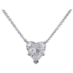 1 Carat Approximate Heart Shape Diamond Pendant Necklace Ben Dannie