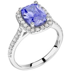 1 Carat Aquamarine and Diamond Engagement Ring