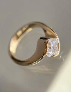 1 Carat Asscher Statement Brilliant White 14K Gold Elegant Sparkle Signature