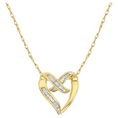 1 Carat Baguette Diamond Floating Heart Necklace