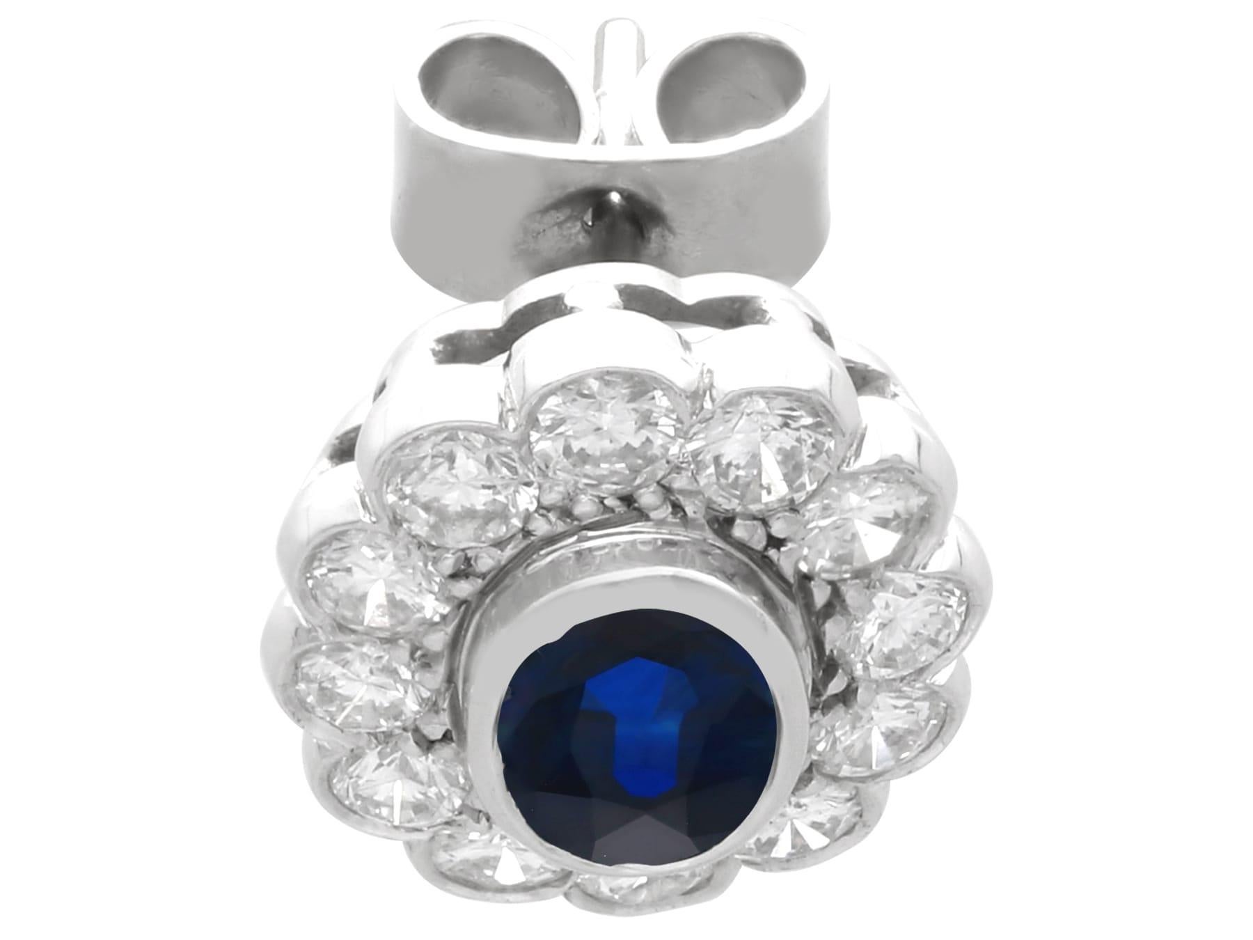 Orecchini a grappolo con zaffiro basaltico da 1 carato e diamante da 1,50 carati in oro bianco 18 carati in vendita 1