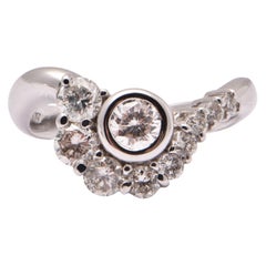 1 Carat Bezel Set Diamond Cocktail Ring in Platinum