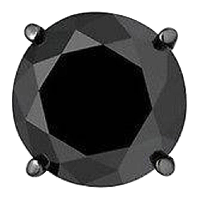1 Karat Schwarzer Diamant Einstecker Schwarzer Rhodium-Ohrstecker für Männer in 14 K Gold