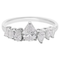 1 Carat Certified Diamond Engagement Band Ring 18k White Gold