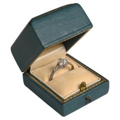 Platinum and Colorless Diamond Ring. GIA 1ct Old European Engagement Ring SI2