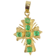 1 Carat Columbian Emerald Cross