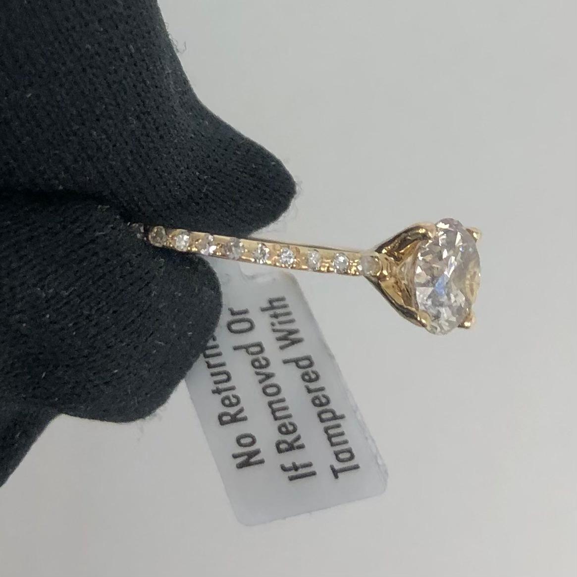 1 Karat Ct GIA zertifizierter natürlicher Solitär Diamant Verlobungsring 14k Gold (Rundschliff) im Angebot
