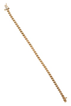 Curve S Link Diamond Tennis Bracelet 14k Yellow Gold