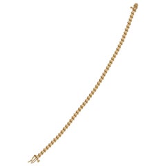 1 Carat Curve S Link Diamond Tennis Bracelet 14k Yellow Gold