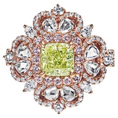 1 Carat Cushion Cut Diamond Engagement Ring GIA Certified NFYG SI1