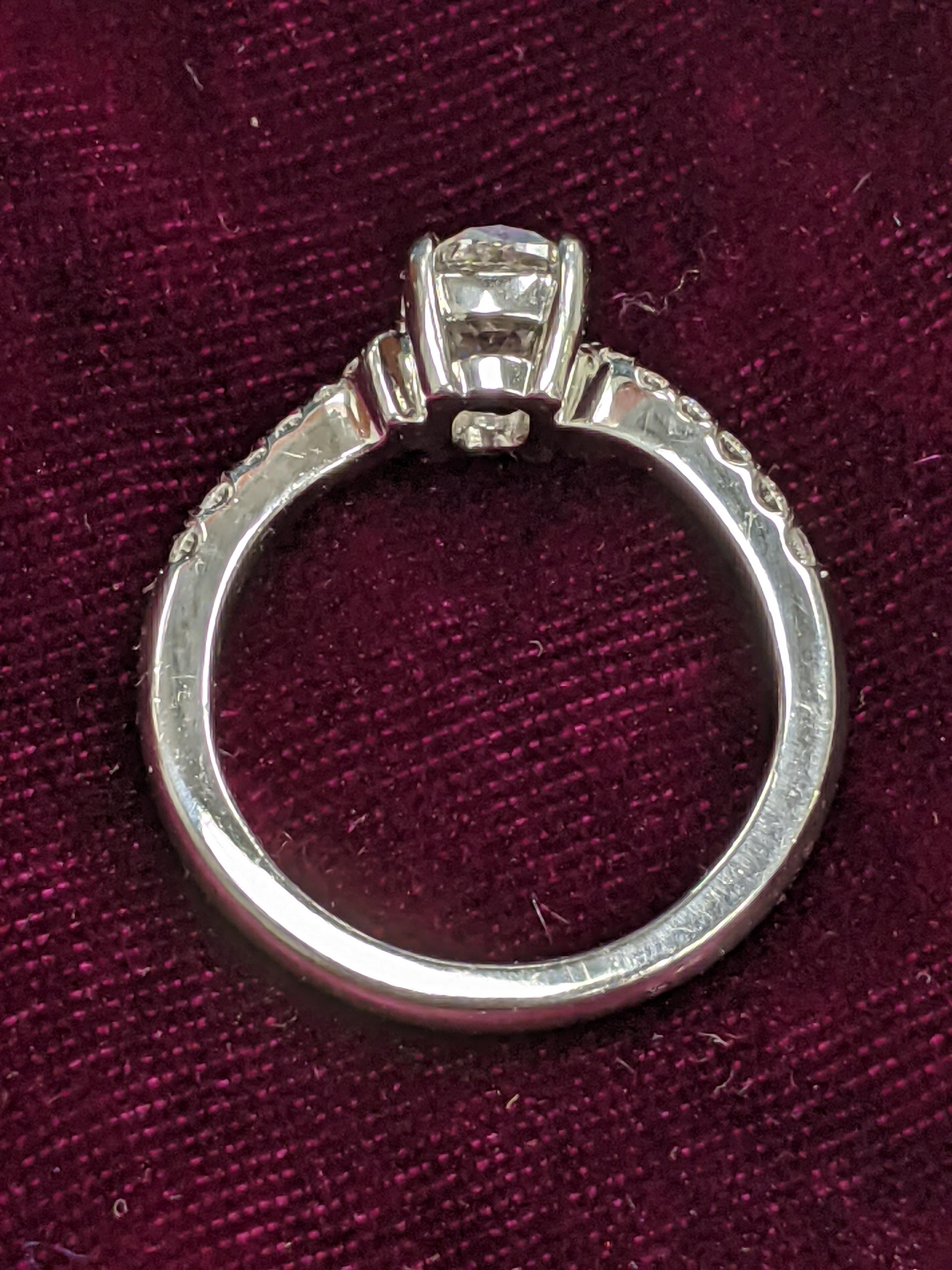 Contemporary 1 Carat Cushion Cut 'GIA Certified' on a Platinum Twist Shank Solitaire Mounting For Sale