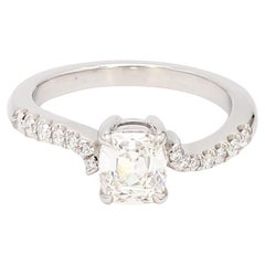 1 Carat Cushion Cut 'GIA Certified' on a Platinum Twist Shank Solitaire Mounting