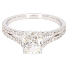 1 Carat Cushion Cut on Double Shank Solitaire Ring