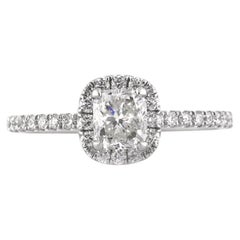 1 Carat Cushion Diamond Ring Brilliant White 14K Gold Refined Light Heirloom