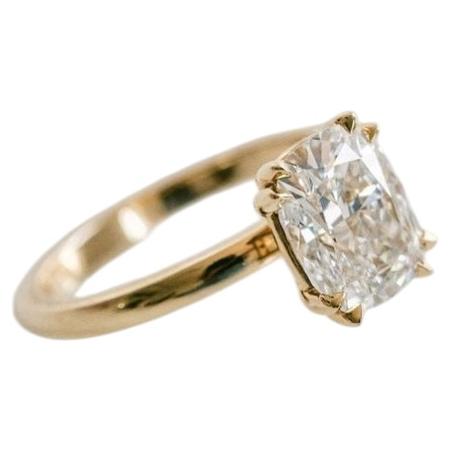 1 Carat Cushion Statement Brilliant White 14K White Gold Elegant Sparkle For Sale