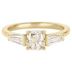 1 Carat Cushion Statement Champagne 14K White Gold Pure Sophistication Heirloom
