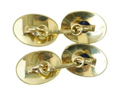 1 Carat Diamond and 1 Carat Sapphire Two-Tone Platinum Cufflinks