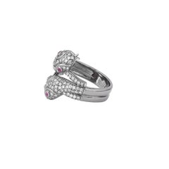1 Carat Diamond and Ruby Snake Fashion Ring