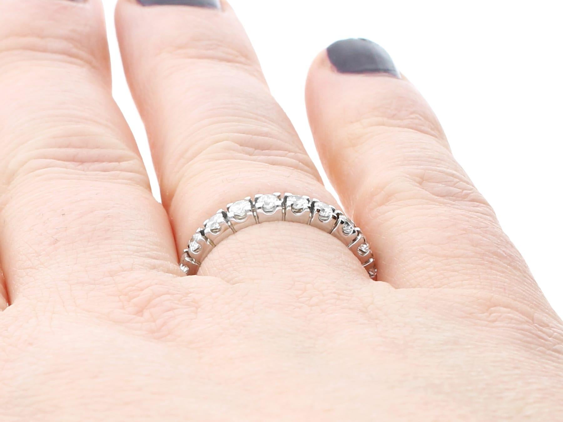 1 Carat Diamond and White Gold Full Eternity Ring For Sale 1