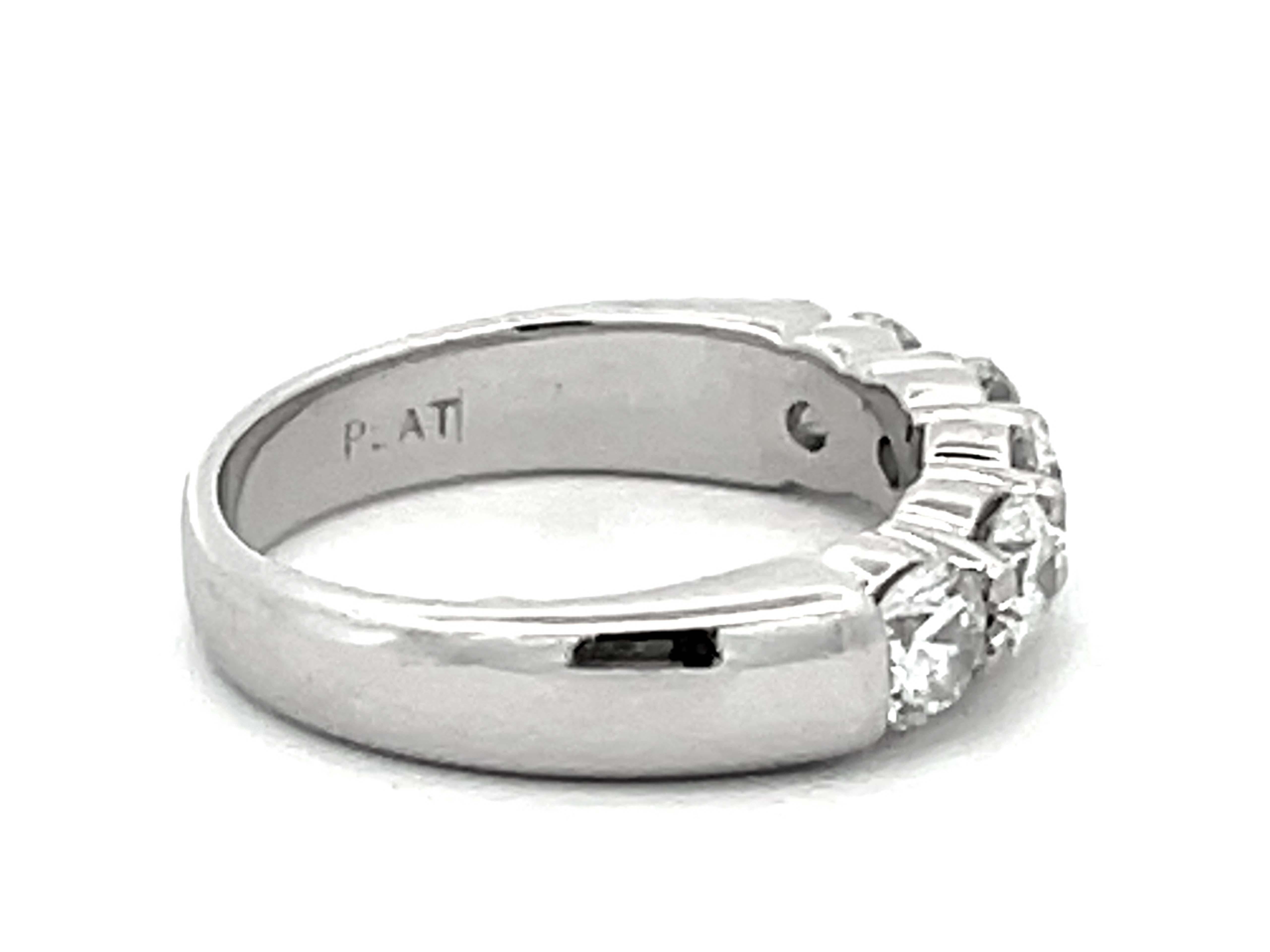 1 Carat Diamond Band Ring Platinum In Excellent Condition For Sale In Honolulu, HI